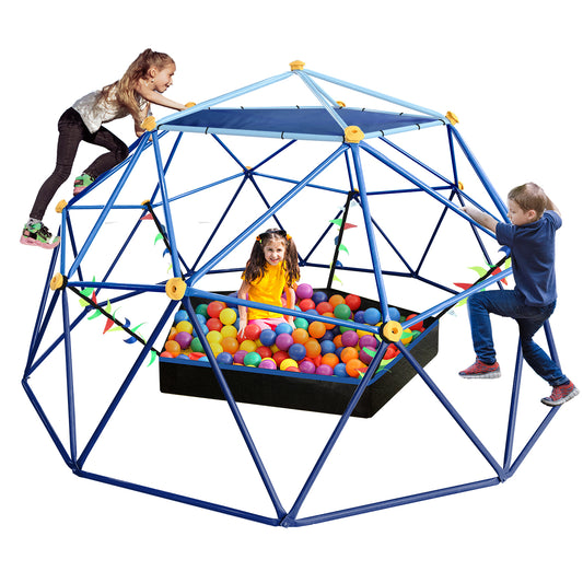 10 FT Climbing Dome for Kids with Sandbox and Sunshade Tent, Anti-Rust and UV-Resistant Dome Climber with 800LBS Load Capacity