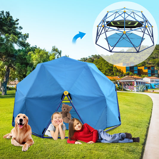 10FT Dome Climber with Canopy, Climbing Dome with Tent and Mat for Kids 3-12, 800 lbs Heavy Duty for Outdoor Backyard, Great Protection to Your Dome Climber for All Weather